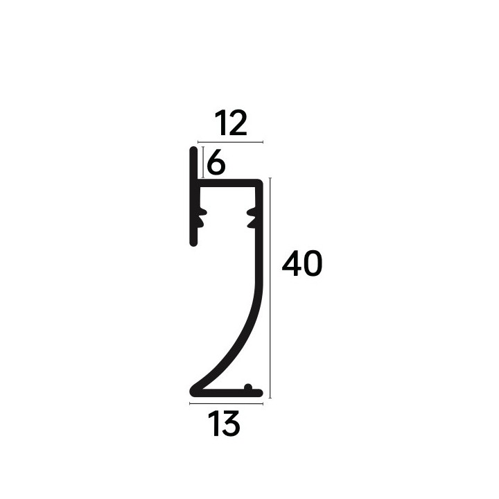 Черный плинтус под LED 46mm PLDA46B